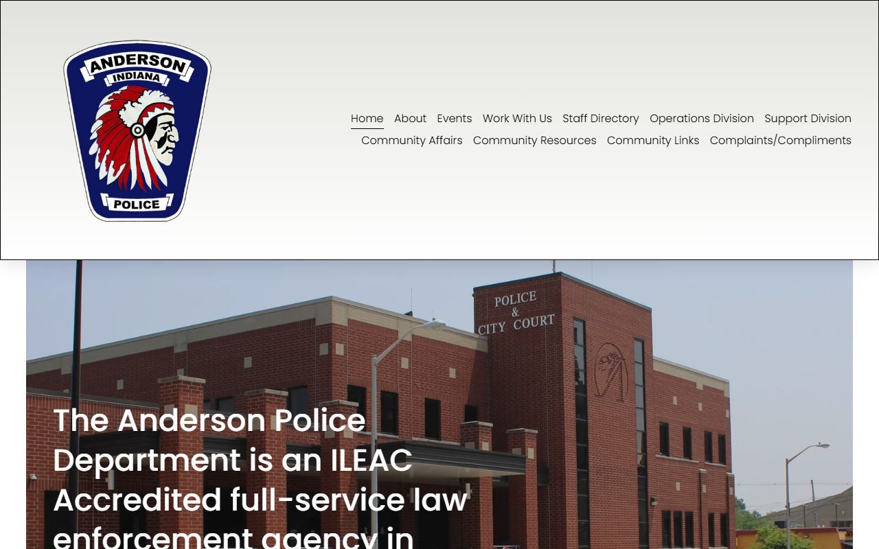 Anderson Police Department website showing police records resources
