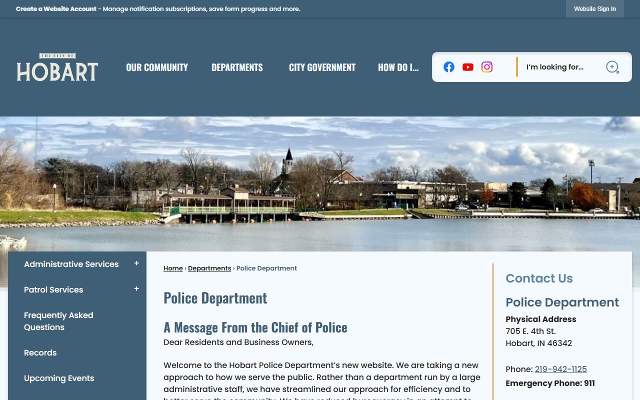 Hobart Police Department police records