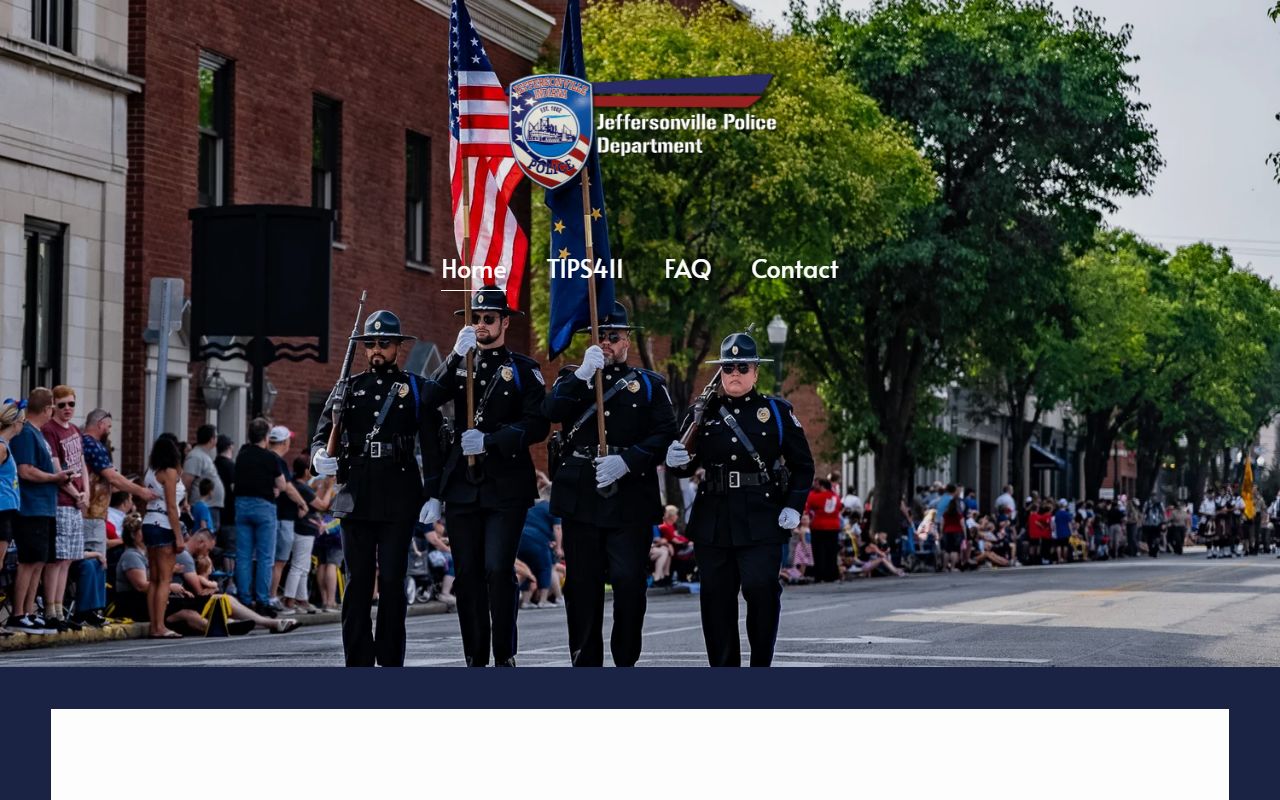 Jeffersonville Police Department website with department contact and records information
