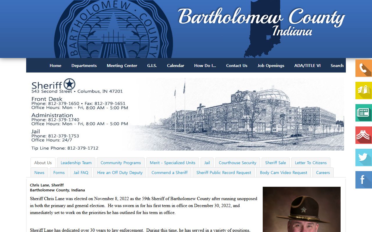 Bartholomew County Sheriff police records