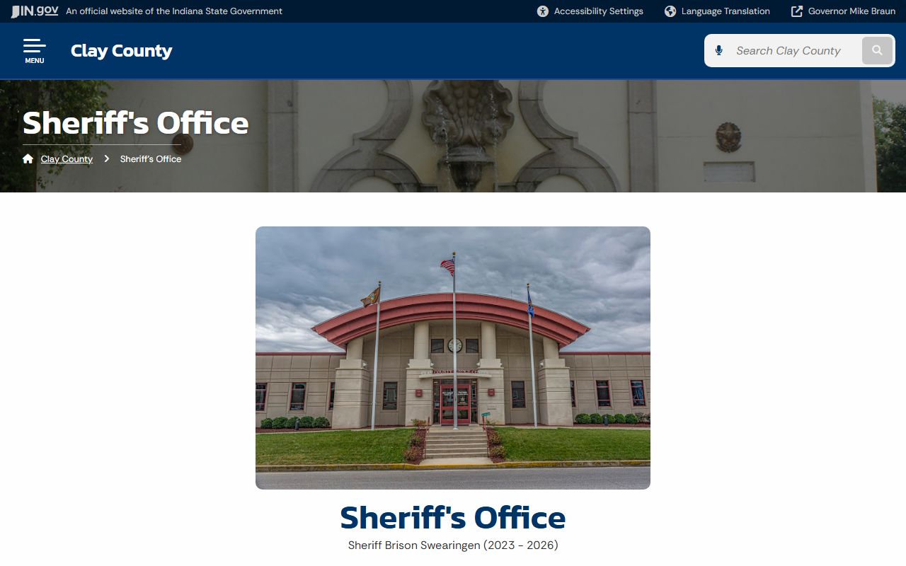 Clay County Sheriff office page police records