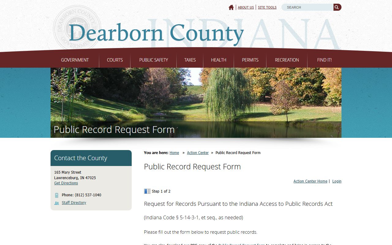 Dearborn County Sheriff police records