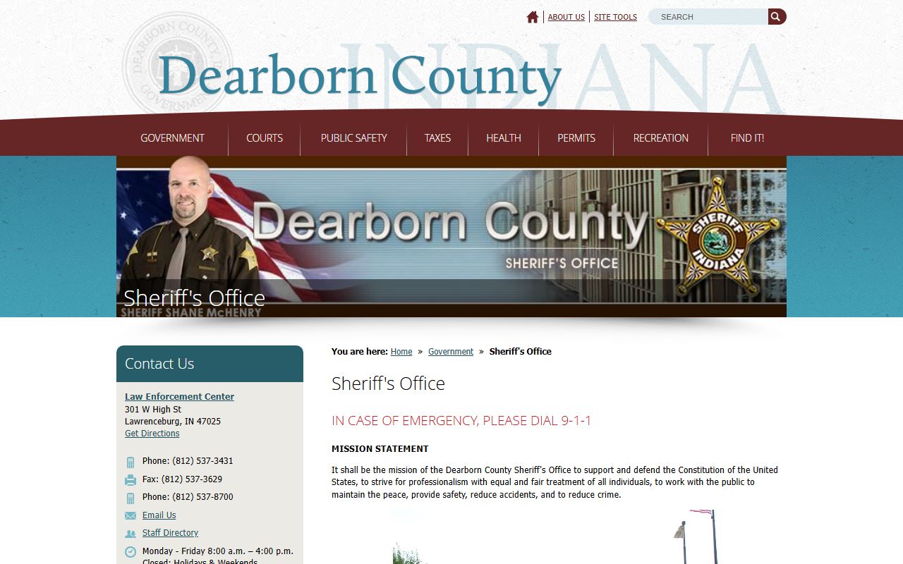 Dearborn County Sheriff police records
