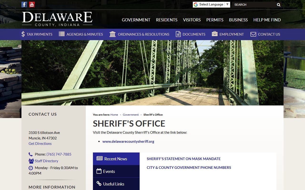 Delaware County government department police records