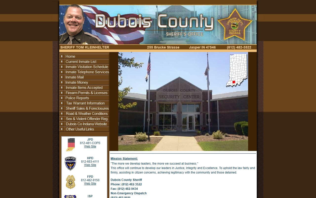 Dubois County Sheriff police records