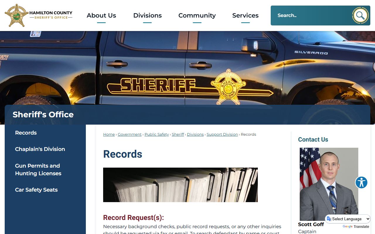 Hamilton County Sheriff police records