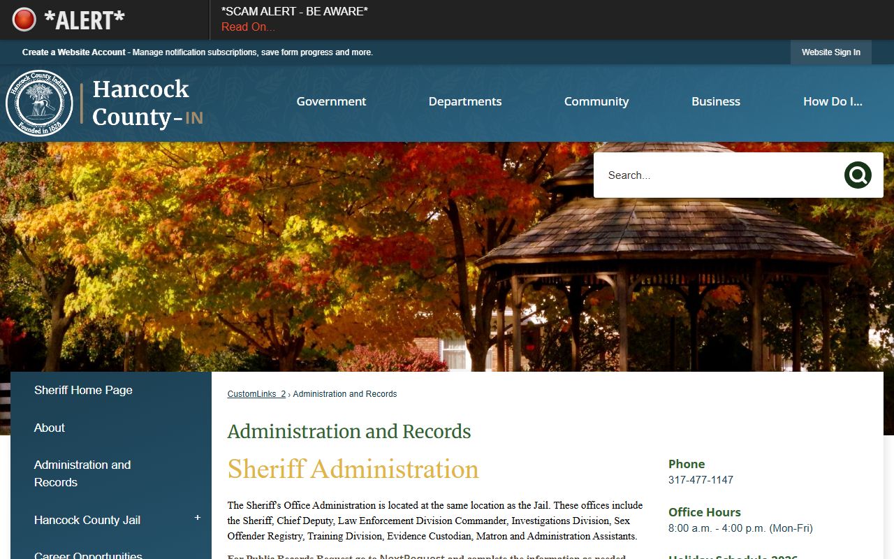 Hancock County Sheriff police records