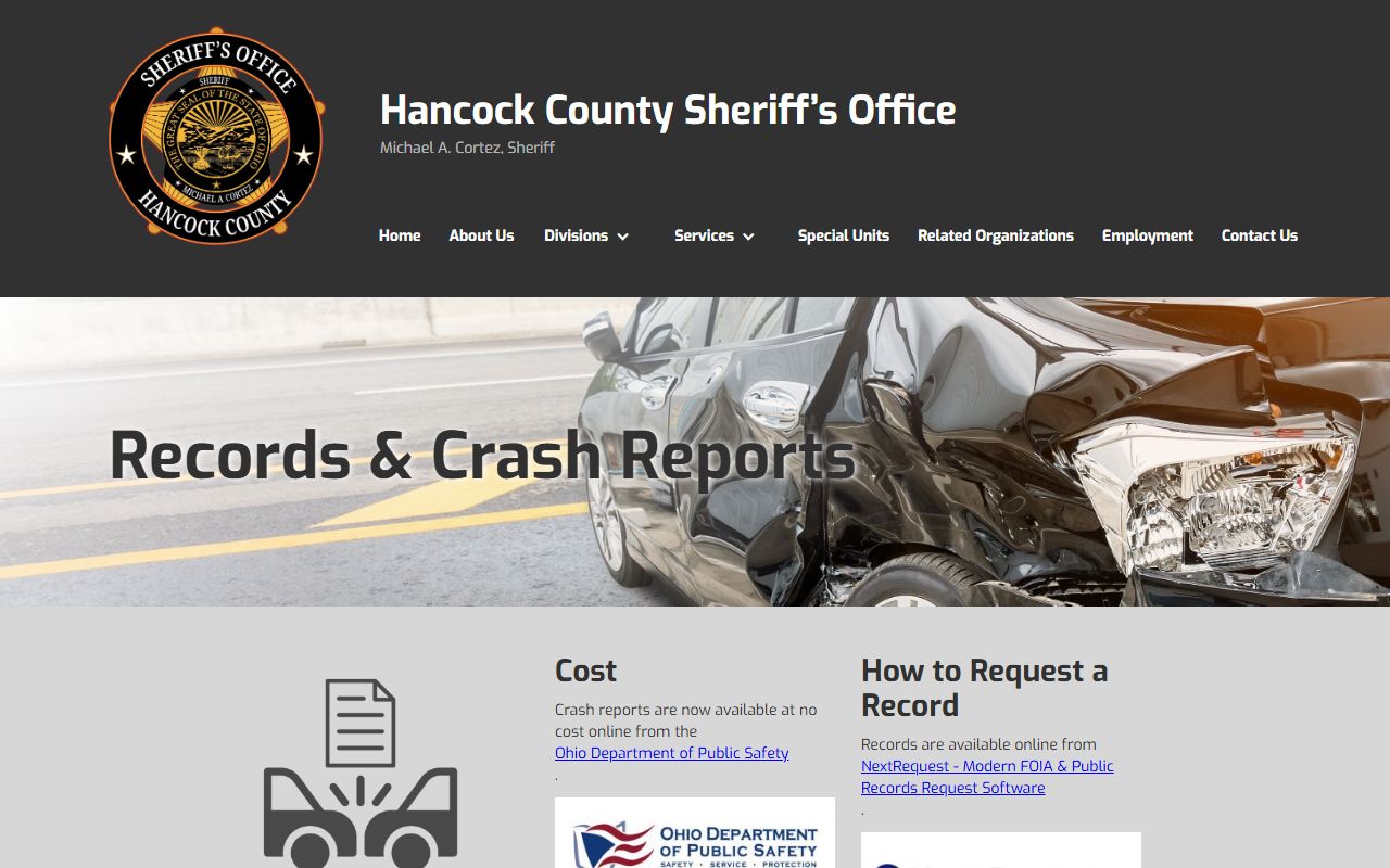 Hancock County Sheriff police records