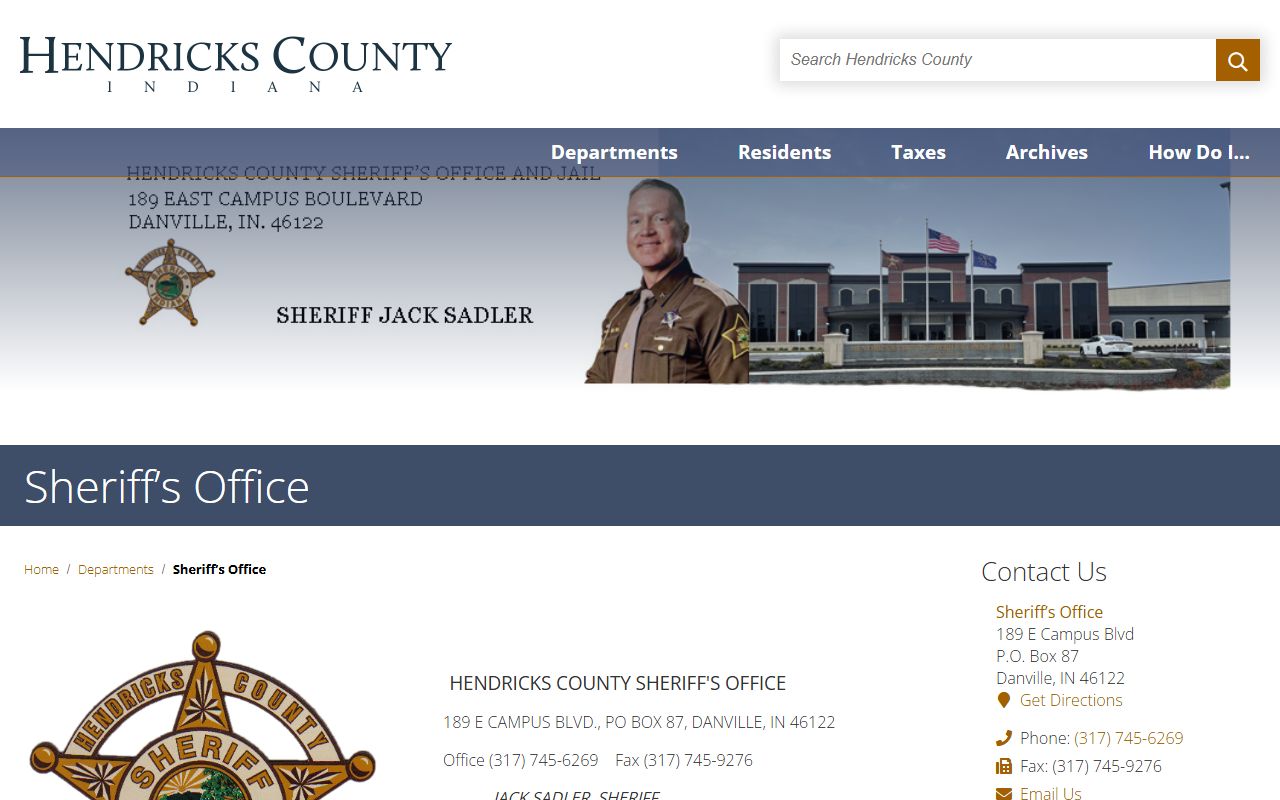 Hendricks County Sheriff's Office police records