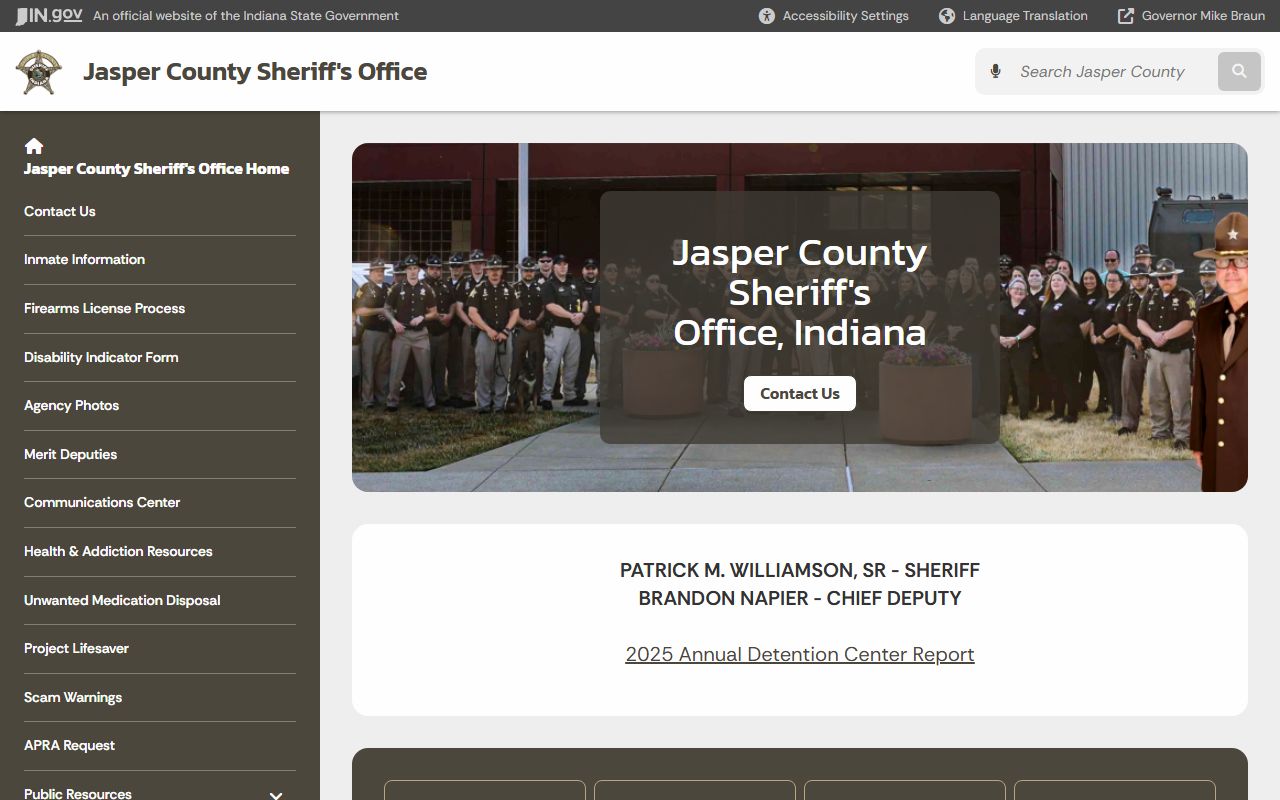 Jasper County police records sheriff office